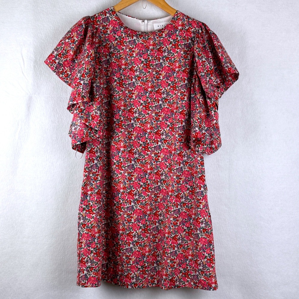 Mable Anthropologie Floral Mini Dress Ruffle Short Sleeve Cottagecore Size S